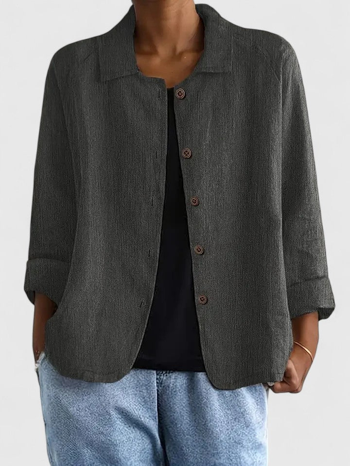 Solène | Blouse Boutonnée Manches Longues pour Quotidien