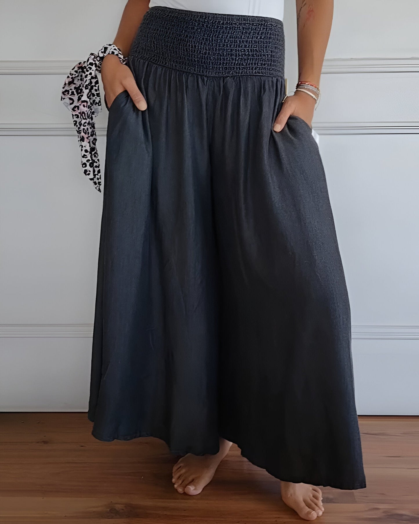 Madeleine | Pantalon Large à Taille Élastique