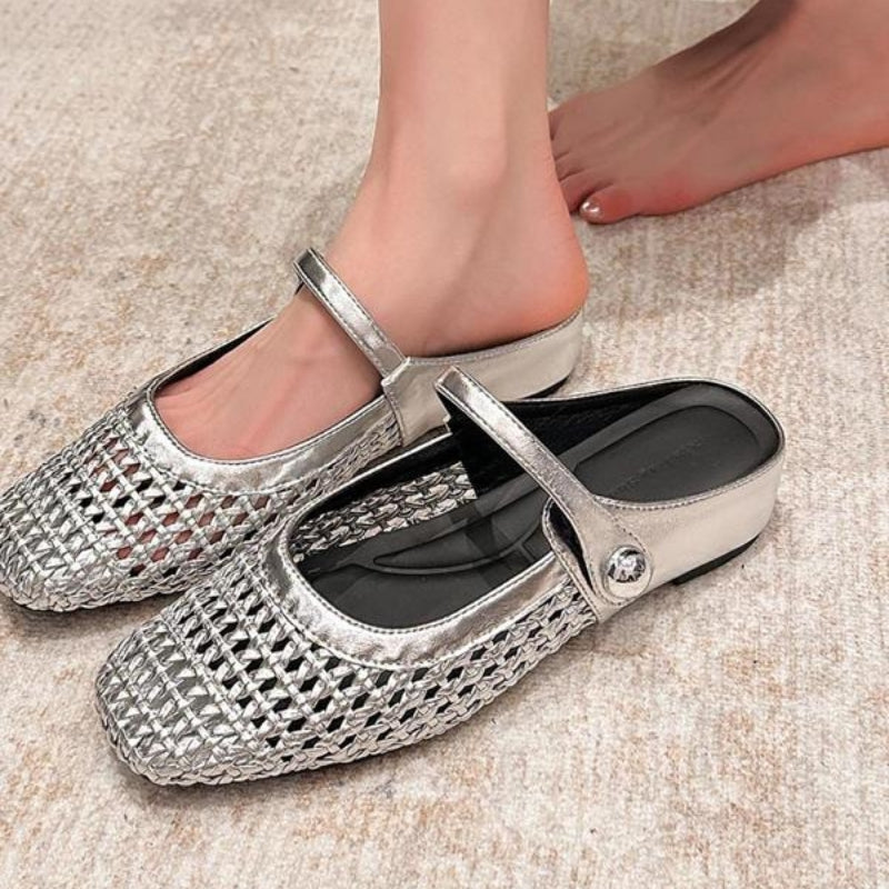 Goldie | Mules Tressées Mary Jane
