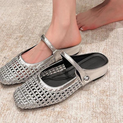 Goldie | Mules Tressées Mary Jane