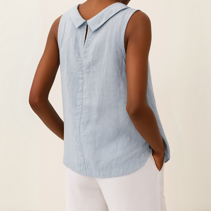 Ines | Top Sans Manches Col Montant