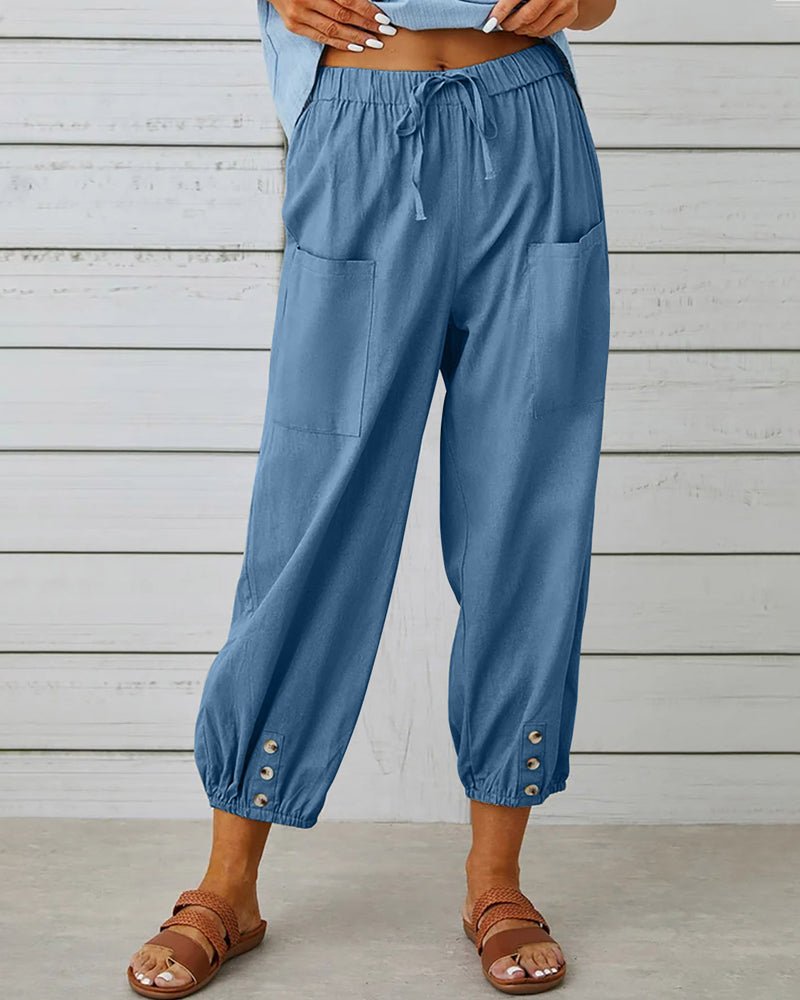 Sterenn | Pantalon Droit Taille Haute