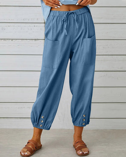 Sterenn | Pantalon Droit Taille Haute