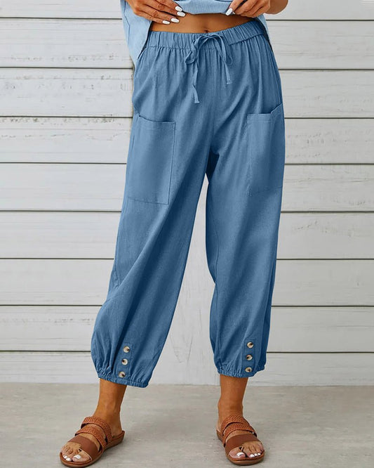 Sterenn | Pantalon Droit Taille Haute