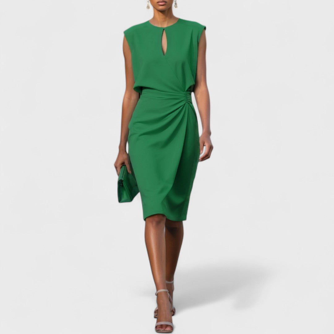 Sabine | Robe Chic Femme Taille Marquée pour Bureau et Dîner