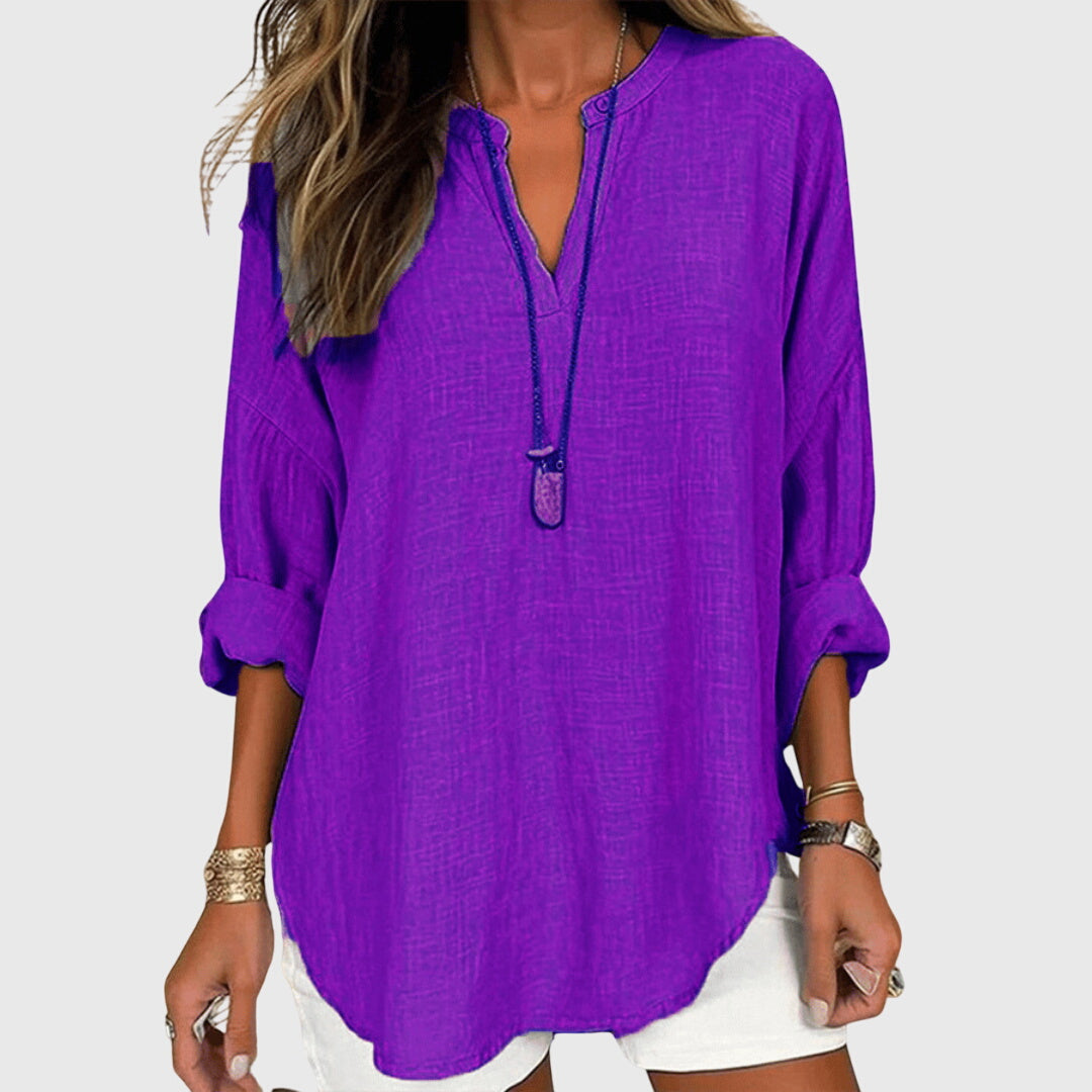 Gabrielle | Chemise Fluide Manches Longues pour Vacances