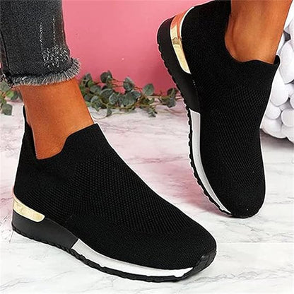 Aldegonde | Baskets Slip-On à Accents Dorés