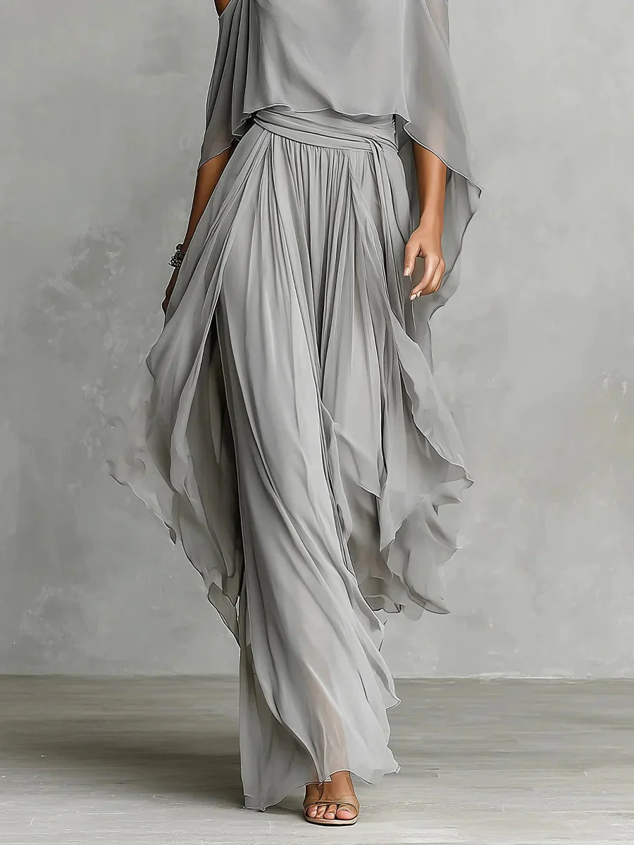 Bathilde | Ensemble Épaules Dénudées Pantalon Large