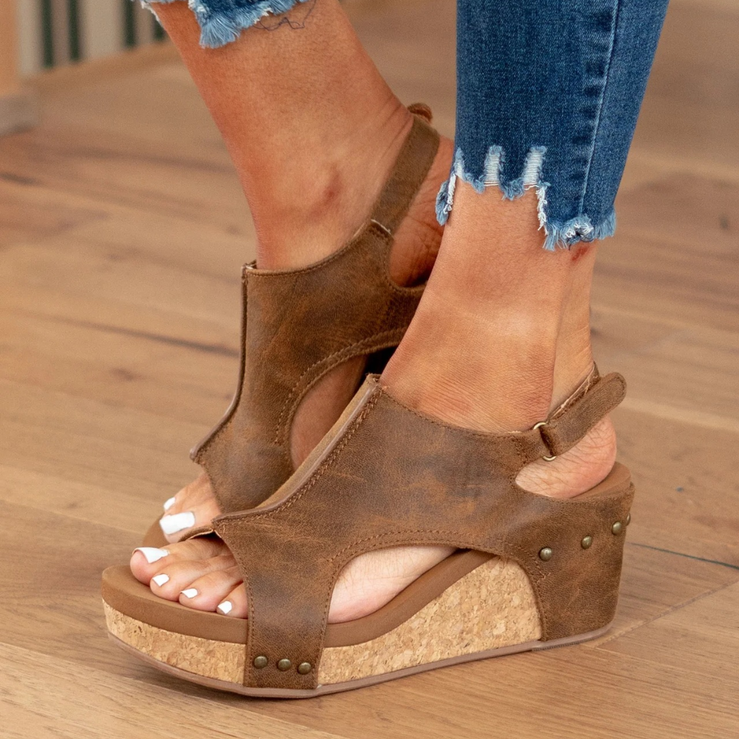 Mirela | Sandales Compensées à Bride Arrière