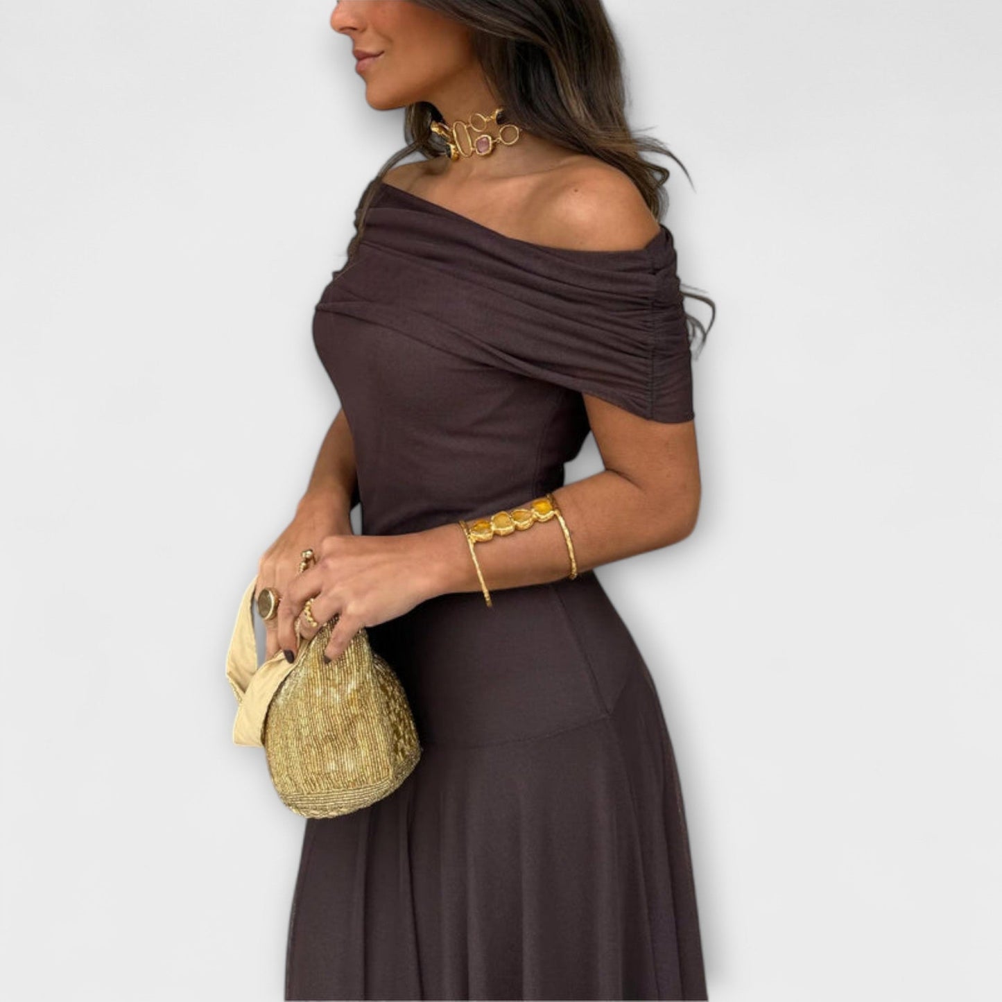 Émeline | Robe Longue à Une Épaule en Maille