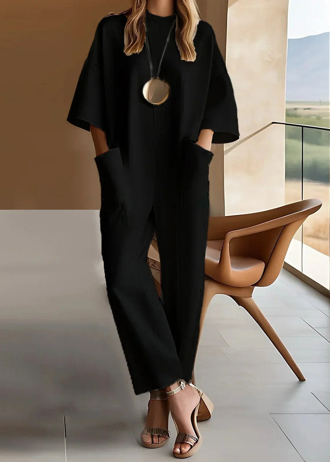 Aria | Combinaison Large à Manches Courtes pour Femme