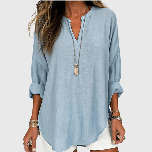 Gabrielle | Chemise Fluide Manches Longues pour Vacances