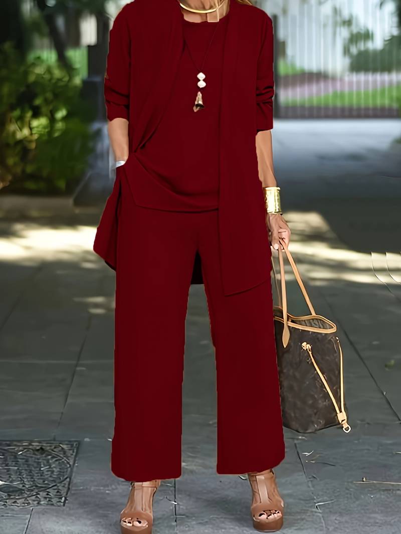 Aurore | Ensemble Trois Pièces Pantalon Large