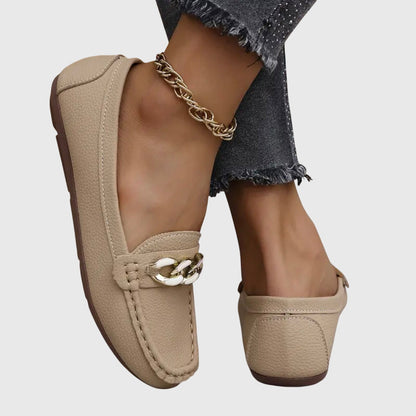 Méliane | Mocassins Élégants à Chaîne Dorée