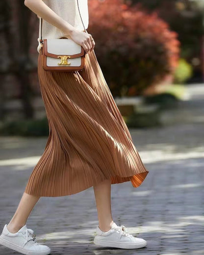 Charlotte | Jupe Plissée Midi à Taille Haute