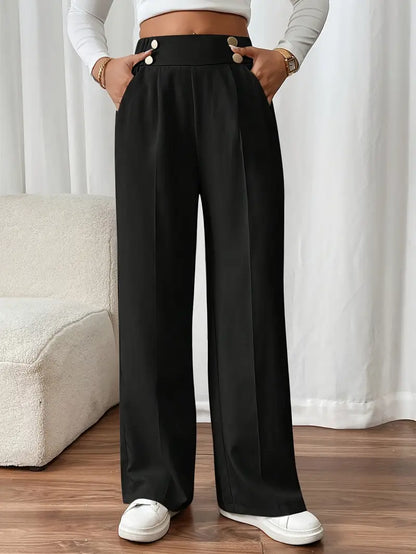 Loredane | Pantalon Large Taille Élastique à Poches