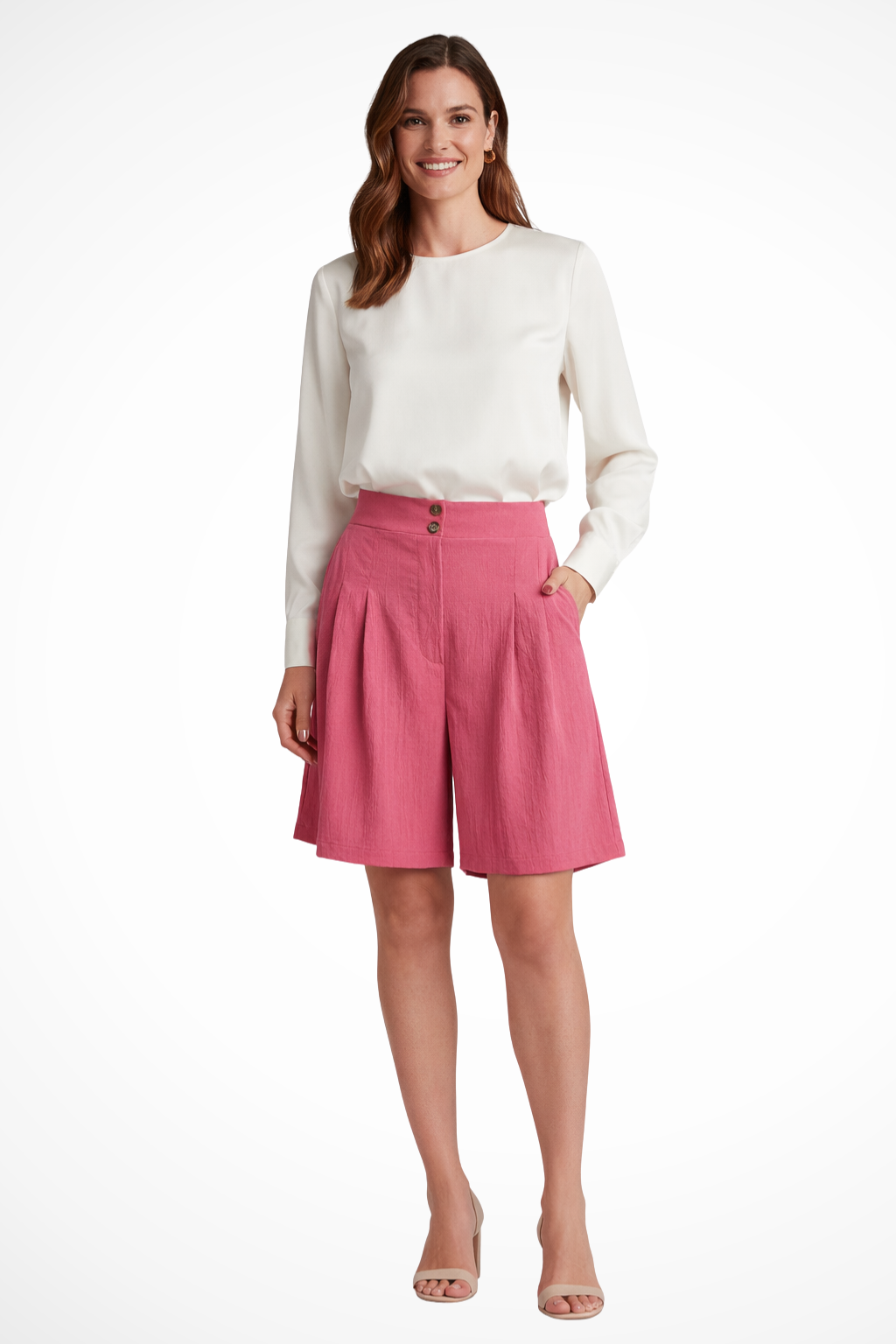 Célia | Bermuda Tailleur Taille Haute