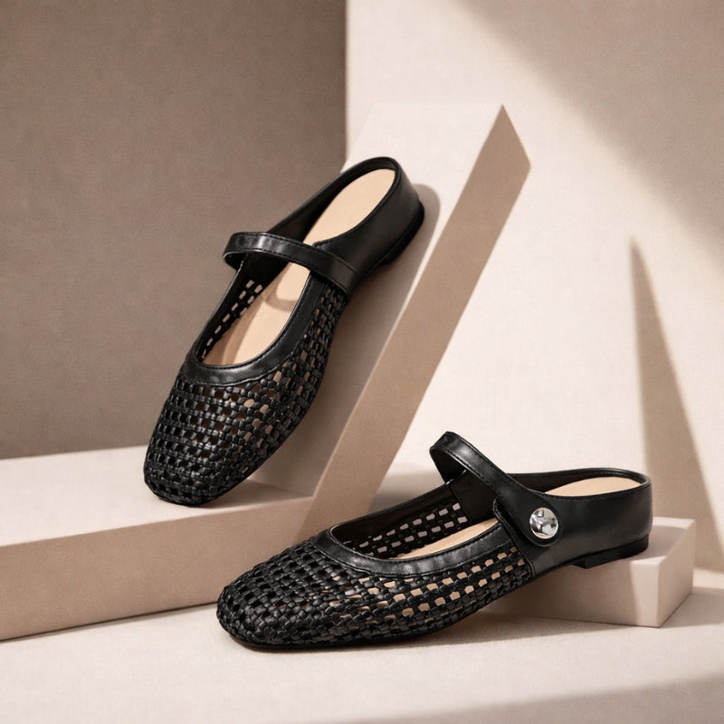 Goldie | Mules Tressées Mary Jane