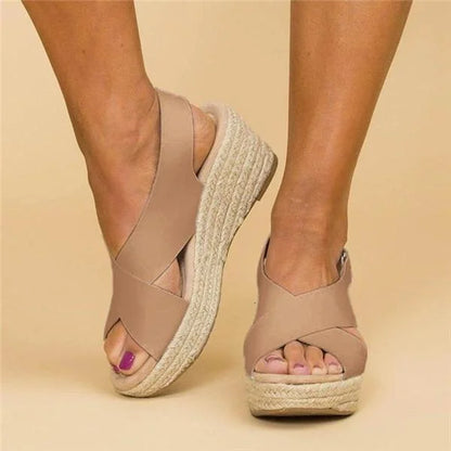 Alynthe | Espadrilles Compensées à Brides Croisées