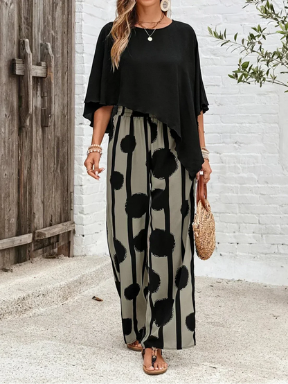 Ginette | Ensemble Imprimé Pantalon Large