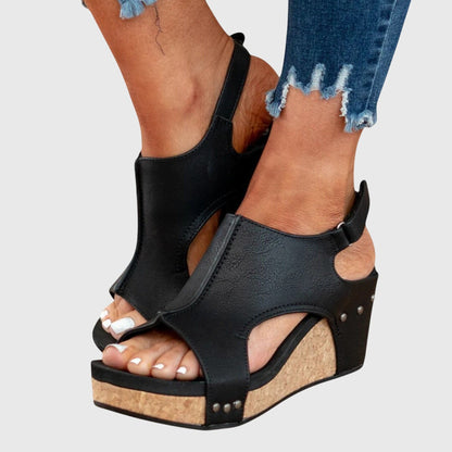 Adèle | Sandales Compensées Bride Réglable Confort