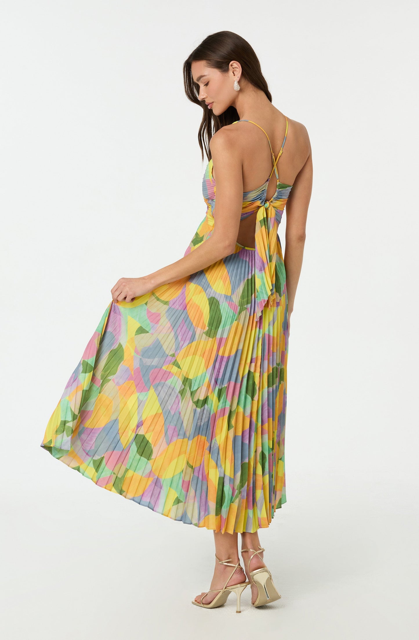 Océane | Robe Maxi Plissée Dos Croisé