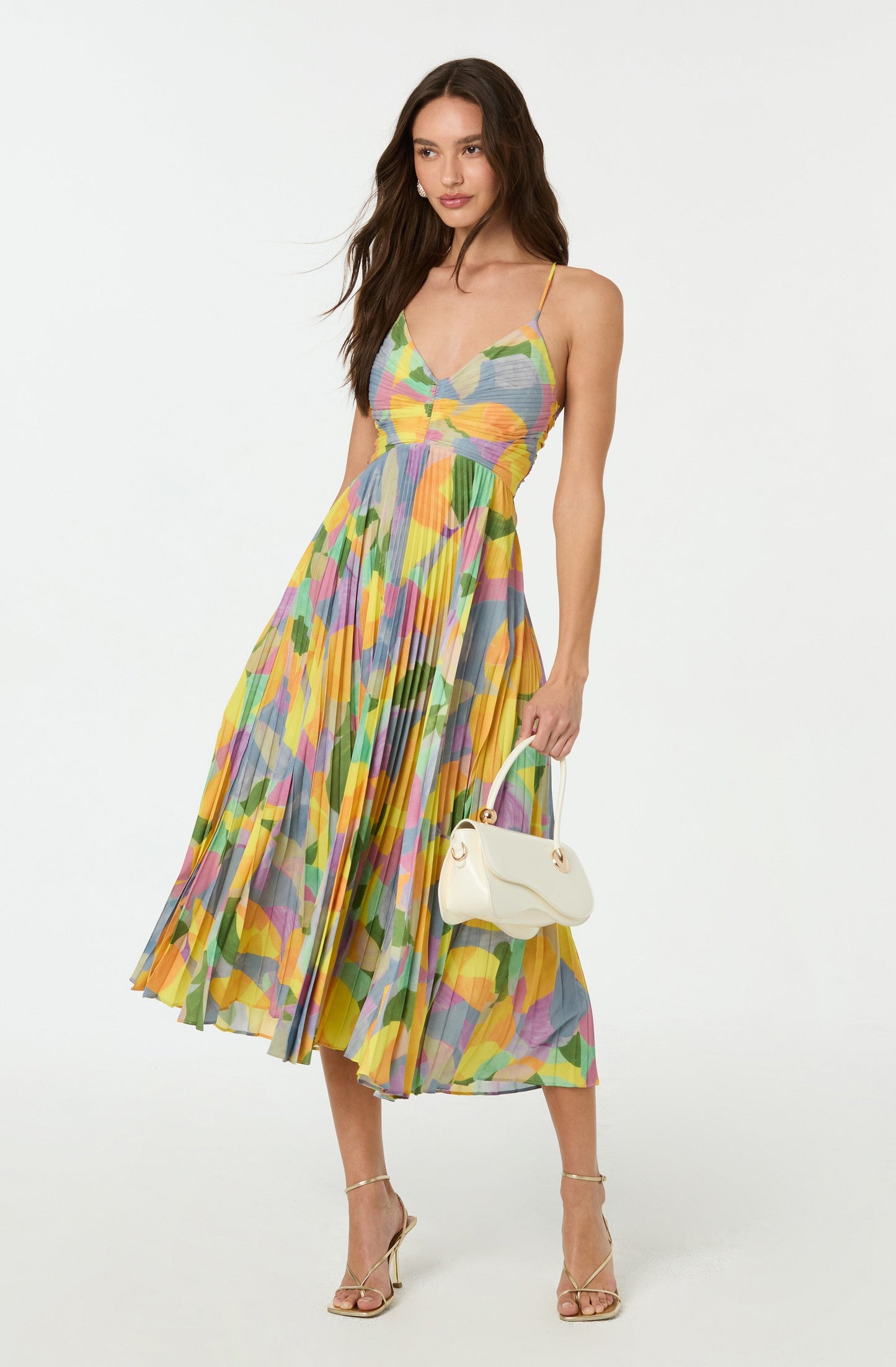 Océane | Robe Maxi Plissée Dos Croisé