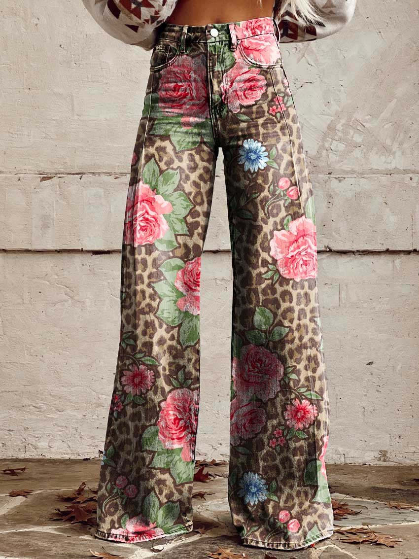 Éléonore | Pantalon Long Fluide Imprimé pour Été
