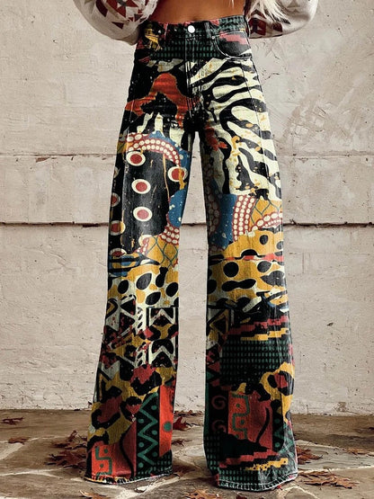 Éléonore | Pantalon Long Fluide Imprimé pour Été