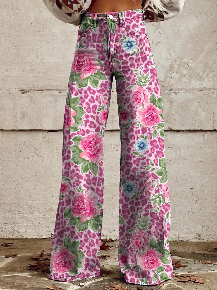 Éléonore | Pantalon Long Fluide Imprimé pour Été