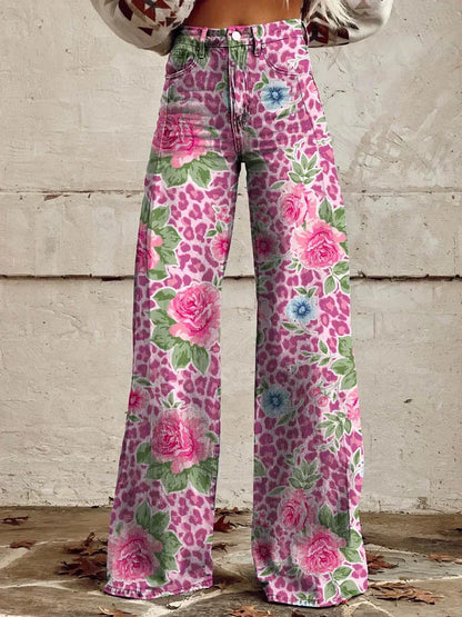 Éléonore | Pantalon Long Fluide Imprimé pour Été