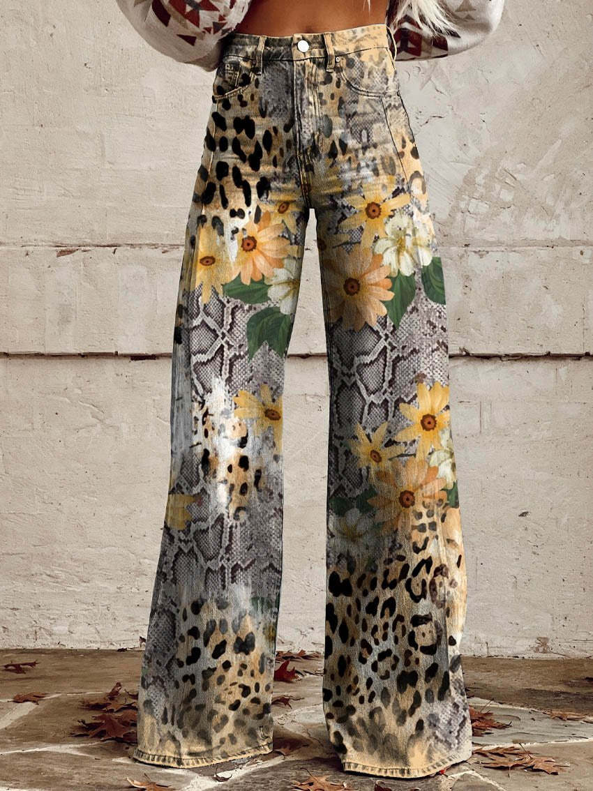 Éléonore | Pantalon Long Fluide Imprimé pour Été