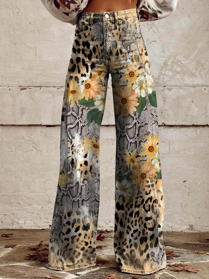 Éléonore | Pantalon Long Fluide Imprimé pour Été