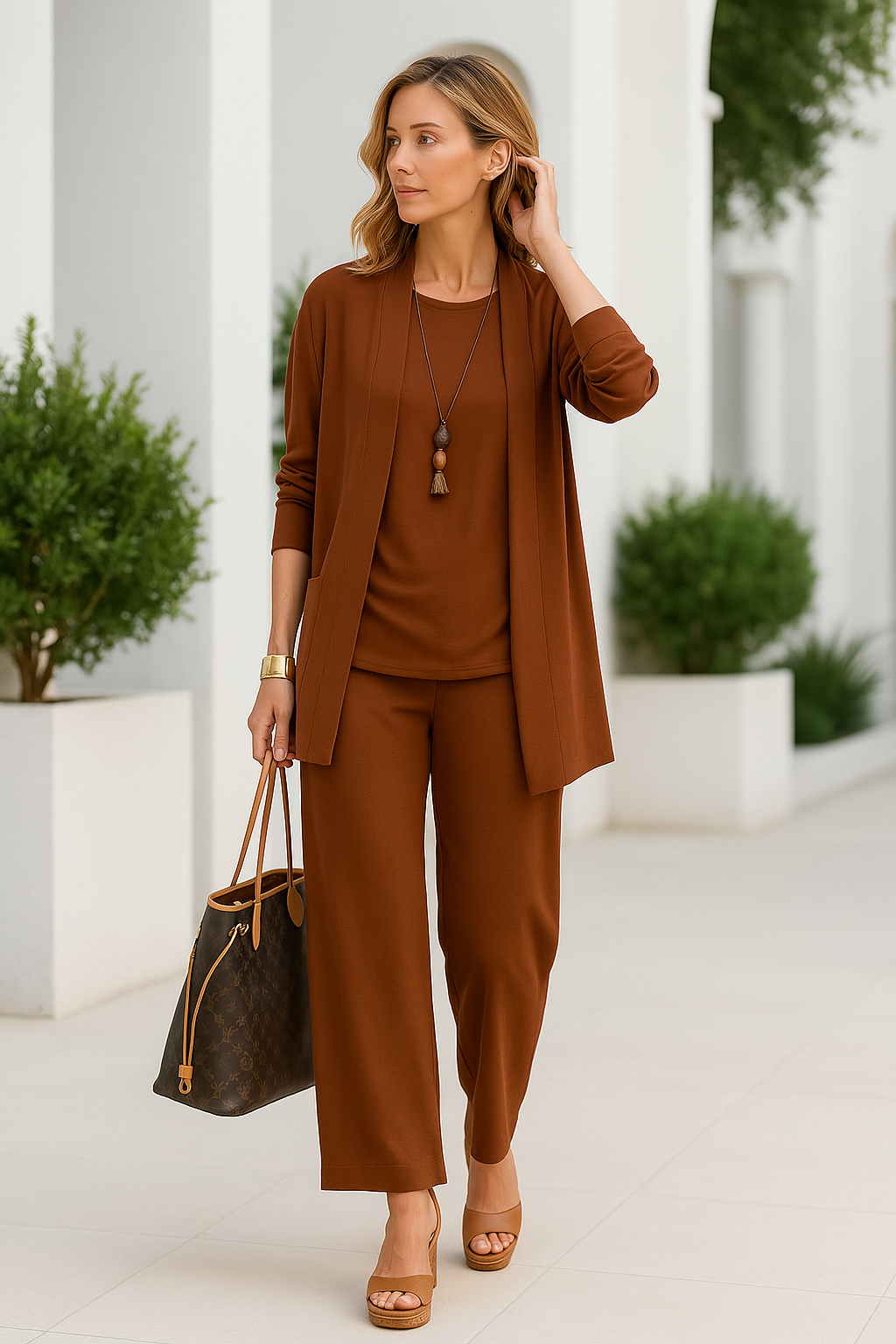 Aurore | Ensemble Trois Pièces Pantalon Large