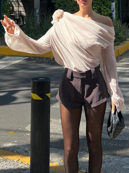Séraphine | Blouse Asymétrique Une Épaule pour Soirée
