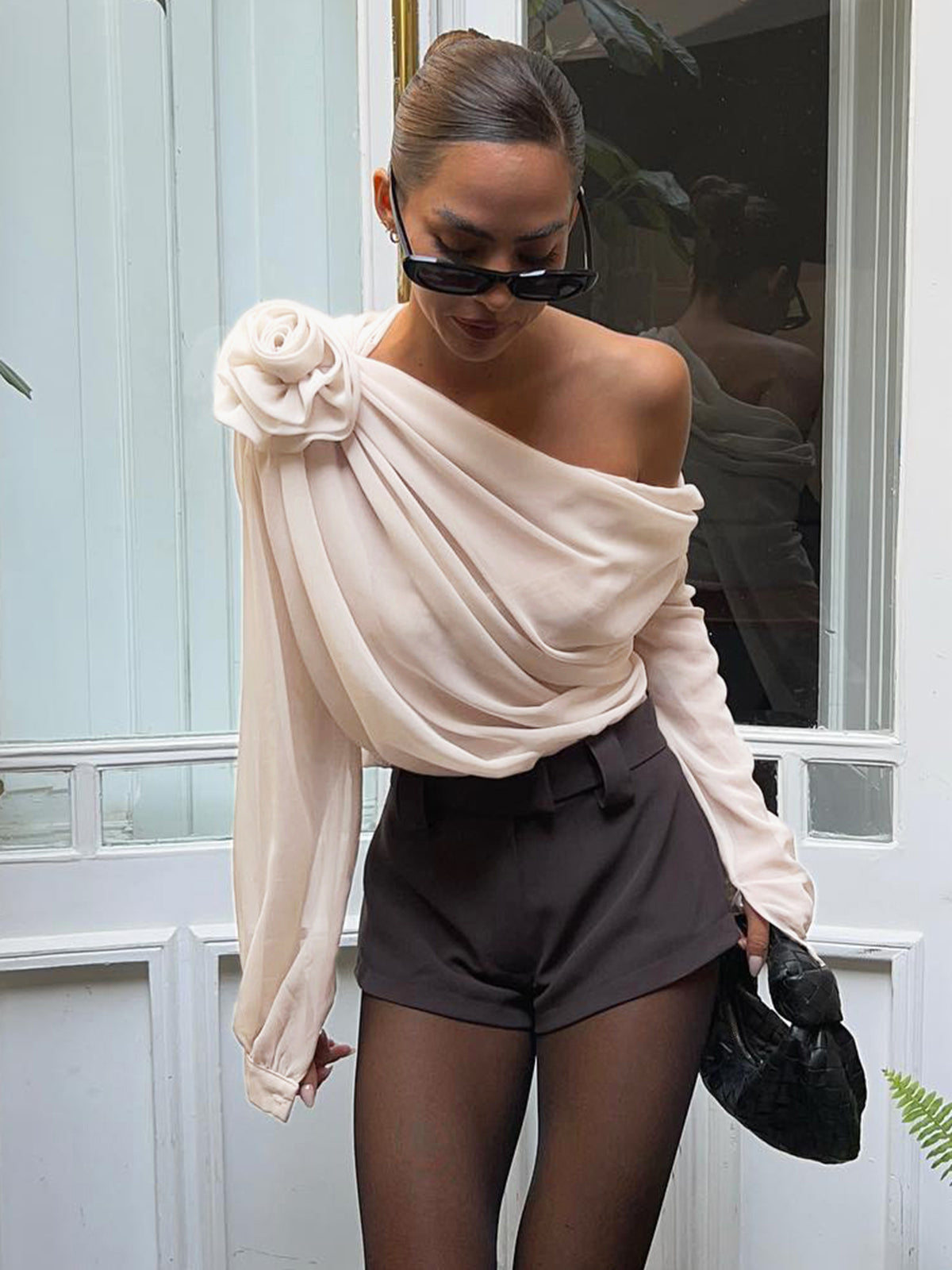 Séraphine | Blouse Asymétrique Une Épaule pour Soirée