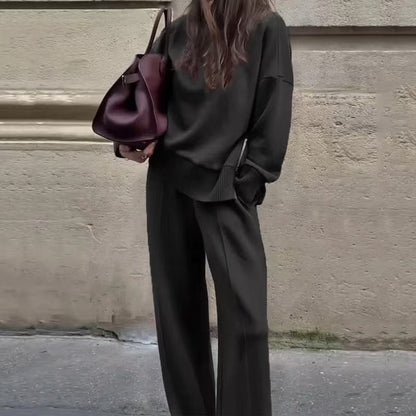 Danièle | Ensemble Col Montant Pantalon Large