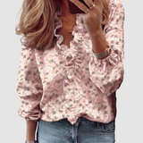 Douceline | Blouse Fleurie Col à Volants