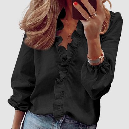 Douceline | Blouse Fleurie Col à Volants