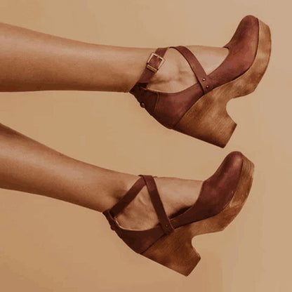 Teresa chaussures compensées élégantes bout fermé
