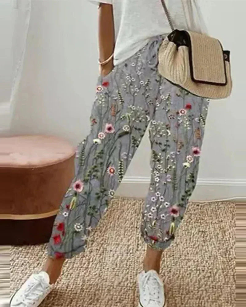 Mélisande | Pantalon Lin Imprimé pour Été