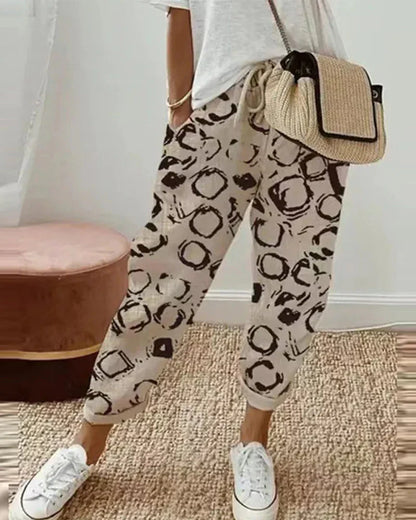 Mélisande | Pantalon Lin Imprimé pour Été