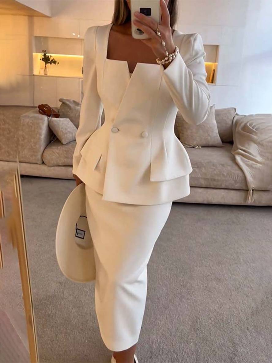 Garance | Ensemble Blazer et Jupe Longue