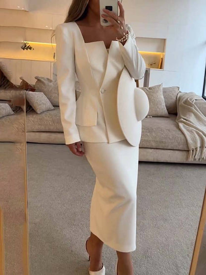 Garance | Ensemble Blazer et Jupe Longue