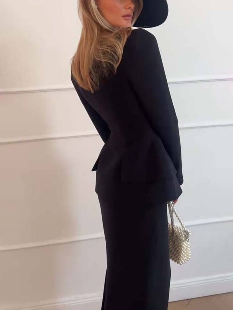 Garance | Ensemble Blazer et Jupe Longue