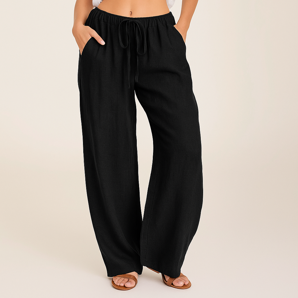 Edwige | Pantalon Large d'Été à Cordon