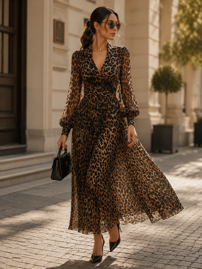 Mila | Robe Longue Imprimé Léopard