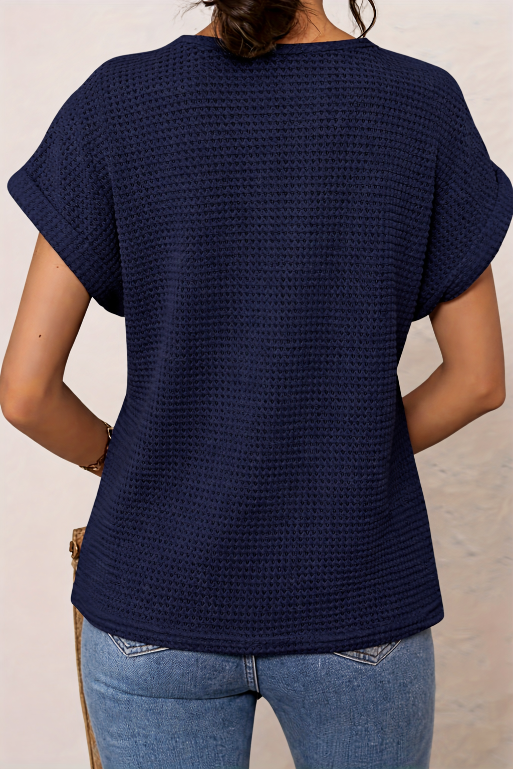 Guislaine | Haut Col Rond Bordure Dentelle
