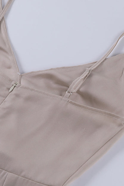 Elyna | Robe Longue de Soirée Satinée à Fente