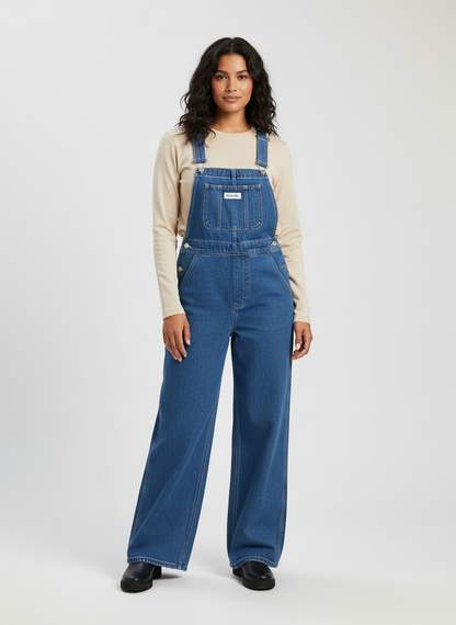 Liane | Salopette en Denim Jambes Larges
